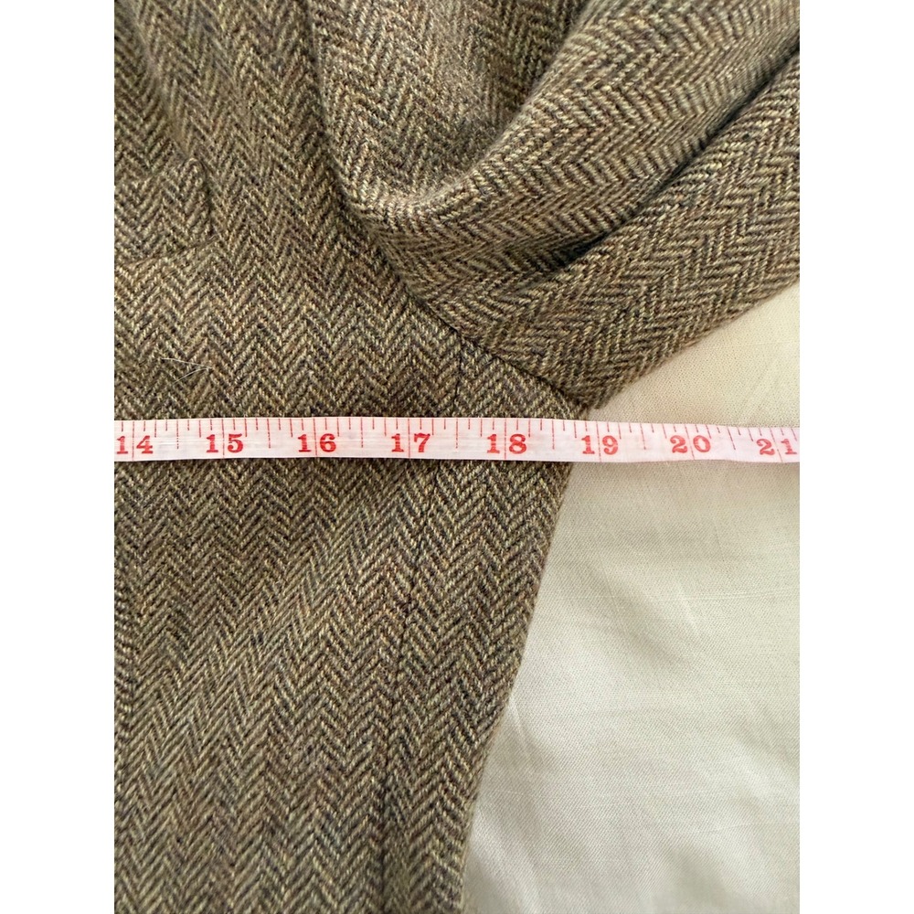 Lauren Ralph Lauren 6P Lambswool Herringbone Equestrian Blazer Heritage Brown - Picture 8 of 13